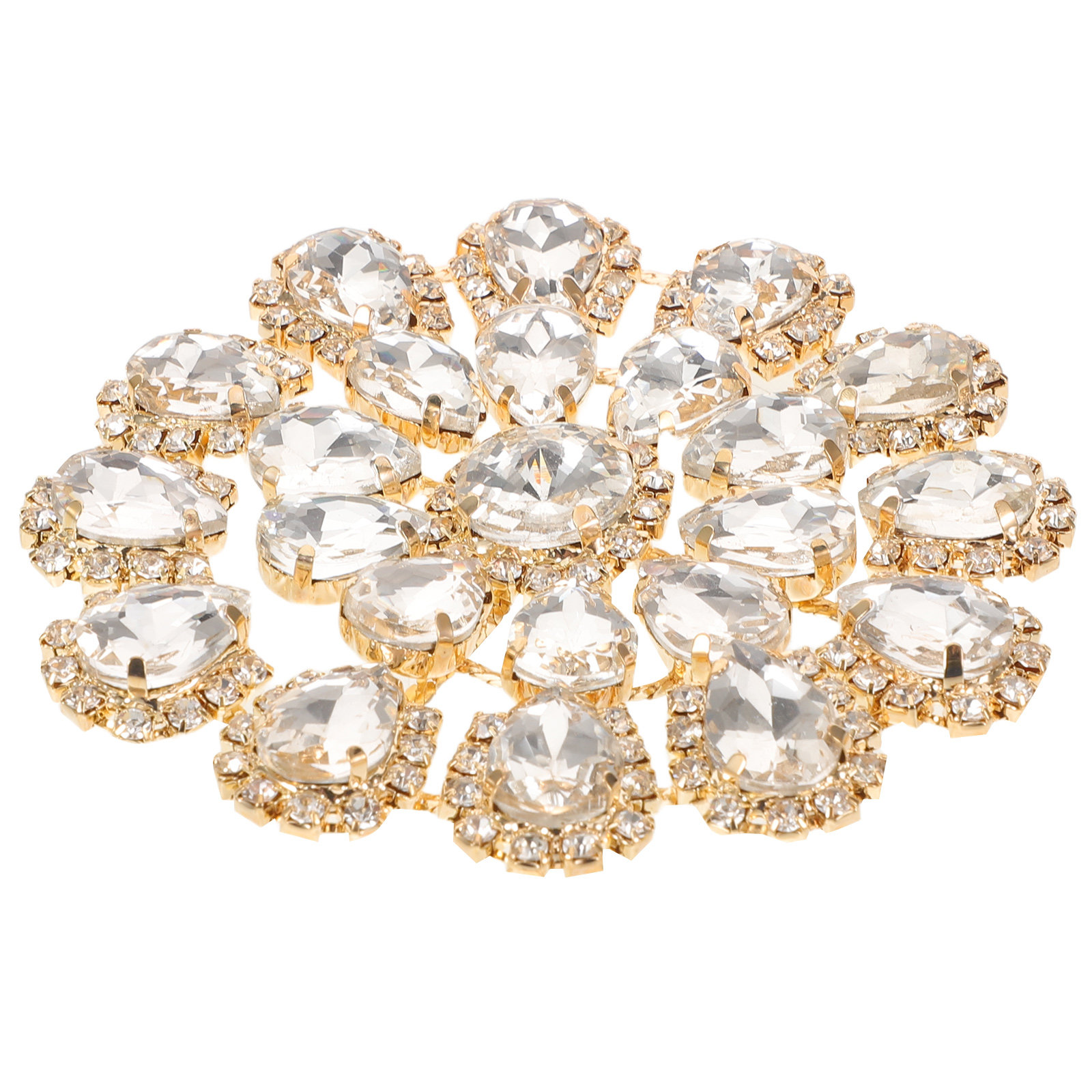 Boutons ronds en strass en for - Applique Patch Flower avis et prix