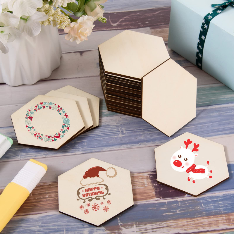 Disques hexagonaux en bois de  - Christmas Craft Embellishment avis et prix