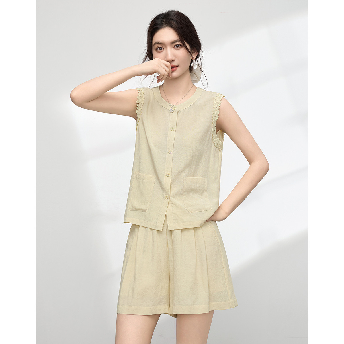 Ensemble 2 pièces décontracté  - Elastic Lace Trim avis et prix