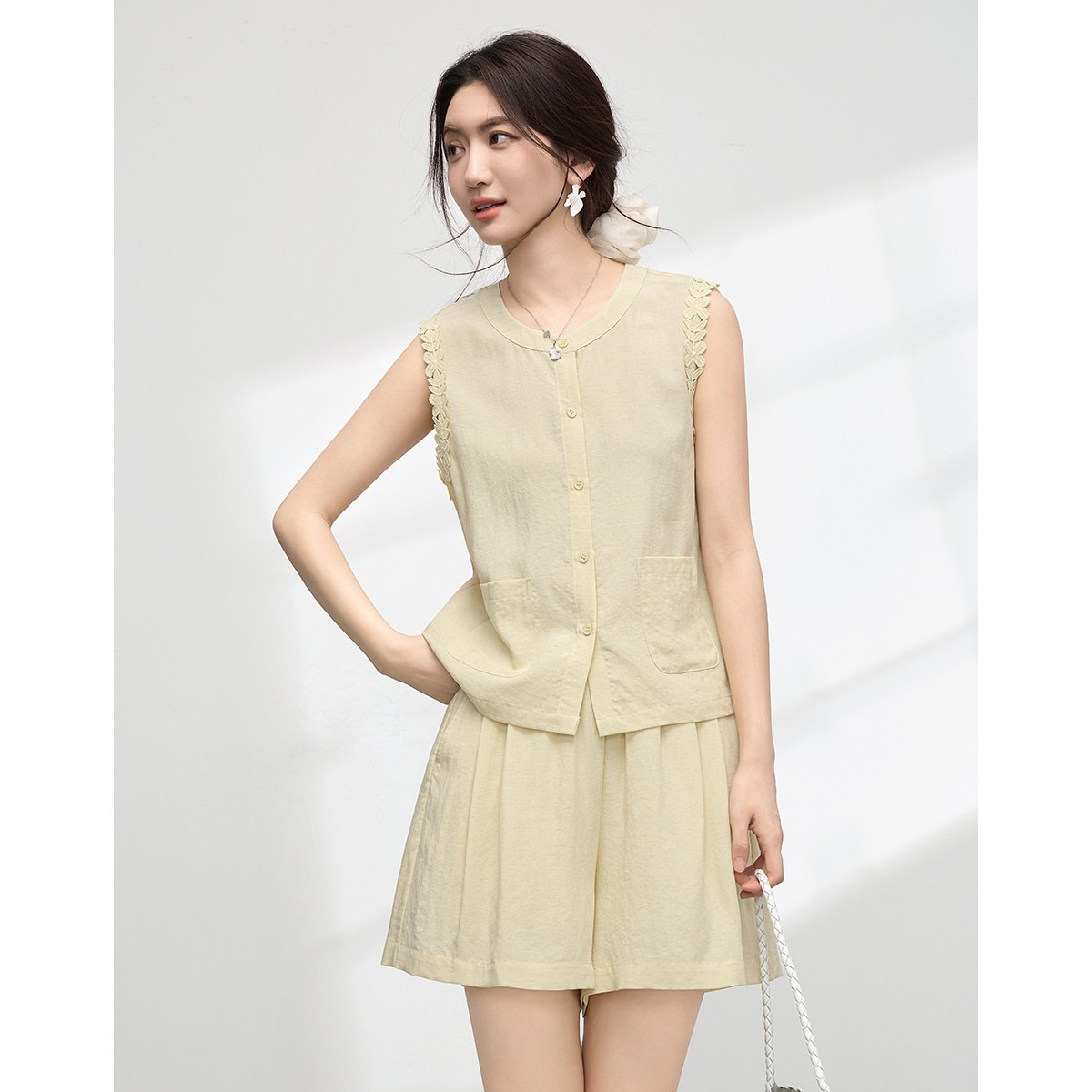 Ensemble 2 pièces décontracté  - Elastic Lace Trim avis et prix