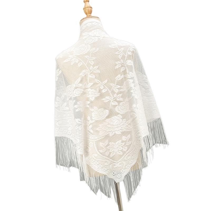 Écharpe élégante en dentelle a - Tassel Fringe Trim avis et prix